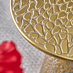 Журнальный столик с конусообразной основой и текстурной поверхностью золотого цвет Ethnic Metal варинант исполнения - 2 | Loft Concept в Екатеринбурге