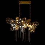 Люстра подвесная с 22-мя гранёными стеклянными плафонами с вертикальными подвесками Gilded Mirage  варинант исполнения - 3 | Loft Concept в Екатеринбурге