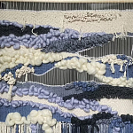 Современное ткачество гобелен в синих оттенках Blue Undine II варинант исполнения - 1 | Loft Concept в Екатеринбурге