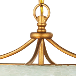 Подвесной светильник с каскадом из стеклянных декоративных элементов на золотом каркасе Shining Sea Glass варинант исполнения - 2 | Loft Concept в Екатеринбурге