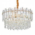 Круглая люстра с хрустальными подвесками на золотистом каркасе Gorgeous Crystal Light варинант исполнения - 4 | Loft Concept в Екатеринбурге