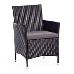 Обеденный комплект из искуственного ротанга Vintara черный варинант исполнения - 7 | Loft Concept в Екатеринбурге