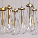 Люстра с 9-ю прозрачными стеклянными плафонами в форме капли Lucid Rain  варинант исполнения - 4 | Loft Concept в Екатеринбурге