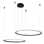 Люстра подвесная светодиодая с двумя черными кольцами Ring Horizontal варинант исполнения - 2 | Loft Concept в Екатеринбурге