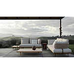 Дизайнерский кофейный стол из дерева с керамической столешницей уличный SWAY Coffee Table варинант исполнения - 3 | Loft Concept в Екатеринбурге