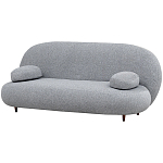 Двухместный диван с мягкой обивкой из ткани серый на деревянных ножках Michael Sofa Grey варинант исполнения - 2 | Loft Concept в Екатеринбурге