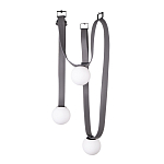 Подвесной светильник с серыми кожаными ремнями и белыми стеклянными плафонами в виде шаров Flos Wireline Lighting варинант исполнения - 3 | Loft Concept в Екатеринбурге