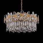 Люстра круглая с декоративными элементами в виде крупных хрустальных цветов Palace Gardens варинант исполнения - 2 | Loft Concept в Екатеринбурге