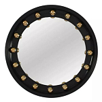 Зеркало черное с круглыми золотыми декоративными элементами Prince of the Church варинант исполнения - 1 | Loft Concept в Екатеринбурге