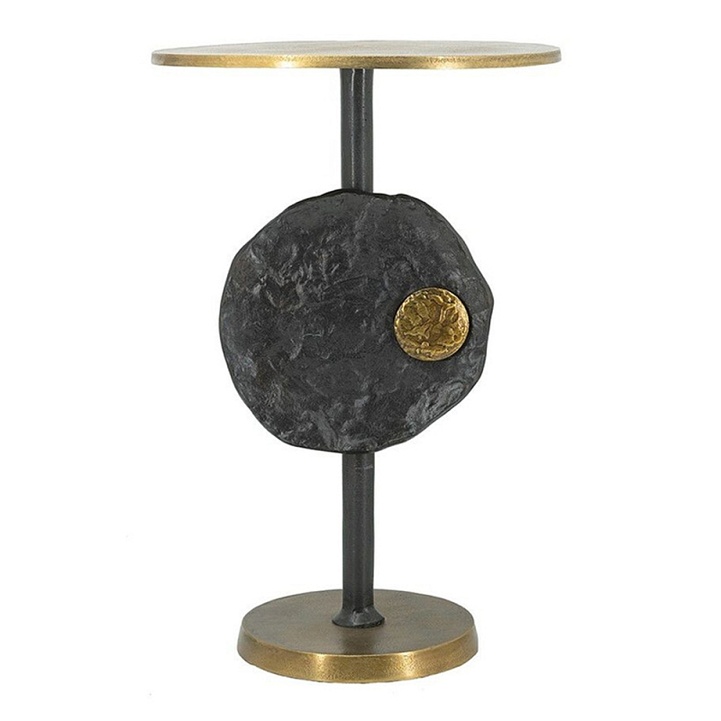 Столик приставной с абстрактным основанием и акцентом в виде золотистого диска Heavenly Space  в Екатеринбурге | Loft Concept 