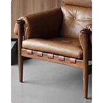 Кресло с деревянным каркасом и обивкой из натуральной кожи Medieval Furniture варинант исполнения - 4 | Loft Concept в Екатеринбурге