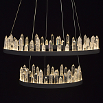 Люстра с двумя кольцами черного цвета с хрустальными элементами QUARTZ CRYSTAL варинант исполнения - 5 | Loft Concept в Екатеринбурге
