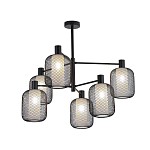 Люстра потолочная с абажурами из металлической сетки Loft Grid Pendant Gold варинант исполнения - 4 | Loft Concept в Екатеринбурге