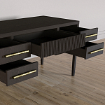 Большой Рабочий стол Primo с 5 выдвижными ящиками Темный орех варинант исполнения - 5 | Loft Concept в Екатеринбурге