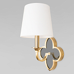 Бра с белым текстильным абажуром и фигурным основанием с зеркальной вставкой Vitorino варинант исполнения - 1 | Loft Concept в Екатеринбурге