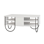 Стол журнальный прямоугольной формы с 2-мя полками белого цвета NORFOLK WHITE варинант исполнения - 1 | Loft Concept в Екатеринбурге