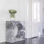 Дизайнерский журнальный стол квадратной формы с круглой нишей Guxawar варинант исполнения - 2 | Loft Concept в Екатеринбурге