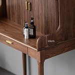 Туалетный стол деревянный с ящиком и зеркалом Moon Walnut Furniture варинант исполнения - 4 | Loft Concept в Екатеринбурге