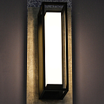 Уличный настенный светильник прямоугольный с чёрной рамкой Geometric Glow варинант исполнения - 2 | Loft Concept в Екатеринбурге