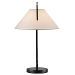 Настольная лампа с черным каркасом и белым тканевым абажуром в форме конуса Stylish Solution варинант исполнения - 4 | Loft Concept в Екатеринбурге