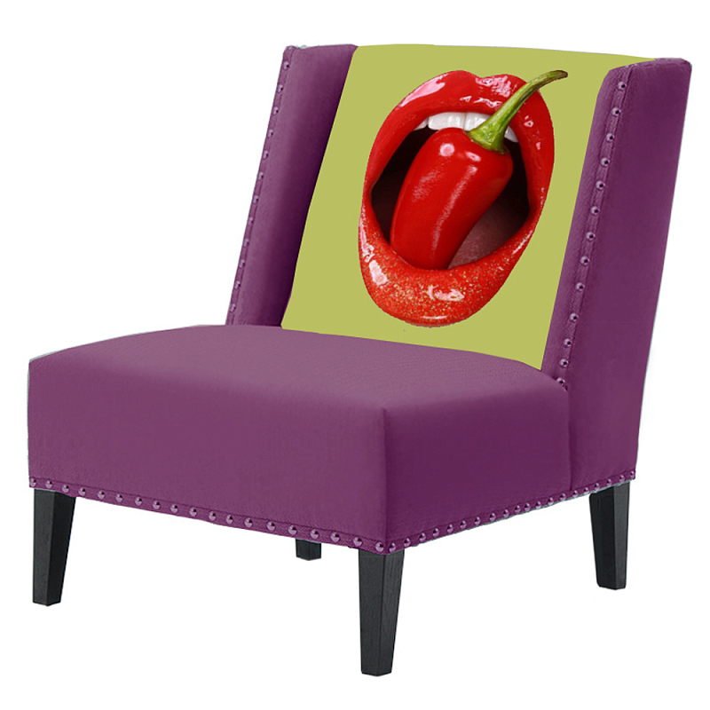 FUN Armchair "Chili Pepper" Purple  Дизайнерское кресло с цветным принтом Баклажан в Екатеринбурге | Loft Concept 