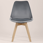 Стул с мягким велюровым сиденьем Arvika Grey варинант исполнения - 3 | Loft Concept в Екатеринбурге