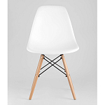 Пластиковый стул на ножках из массива бука Eames White  варинант исполнения - 4 | Loft Concept в Екатеринбурге