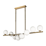Люстра на штанге с 8-ю белыми шарообразными плафонами Bubble Chandelier варинант исполнения - 2 | Loft Concept в Екатеринбурге