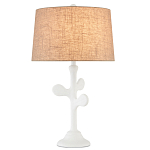 Настольная лампа с белым каркасом и тканевым абажуром Natural Stems варинант исполнения - 1 | Loft Concept в Екатеринбурге