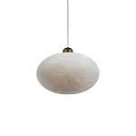 Подвесной светильник с плафоном в виде эллипса из белого алебастра Cryptocrystalline Stone варинант исполнения - 3 | Loft Concept в Екатеринбурге