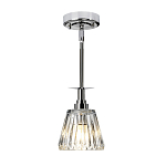 Подвесной светильник хромированного цвета с граненым прозрачным стеклянным плафоном Elstead Lighting варинант исполнения - 2 | Loft Concept в Екатеринбурге