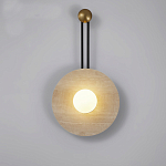 Бра круглое с каменным основанием и плафоном из стекла в форме шара Shaw Marble Lighting варинант исполнения - 4 | Loft Concept в Екатеринбурге