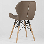 Стул с коричневым сиденьем из экокожи JEROEN варинант исполнения - 5 | Loft Concept в Екатеринбурге