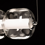 Люстра линейная с 6-ю прозрачными стеклянными плафонами округлой формы HANDLE GRAPE варинант исполнения - 10 | Loft Concept в Екатеринбурге