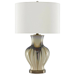 Настольная лампа фарфоровая с тканевым абажуром Caramel  варинант исполнения - 2 | Loft Concept в Екатеринбурге