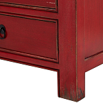 Деревянная ТВ-тумба с 5-ю выдвижными ящиками в китайском стиле красная Wei Chinese TV Stand варинант исполнения - 3 | Loft Concept в Екатеринбурге