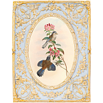 Декоративный постер с изображением птиц в раме с рельефным растительным узором Blooming Birds Poster варинант исполнения - 11 | Loft Concept в Екатеринбурге