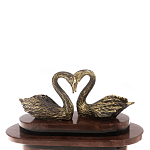 Часы настольные из натурального камня с декором в виде двух лебедей Swans Stone Clock варинант исполнения - 8 | Loft Concept в Екатеринбурге