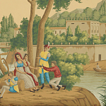 Обои ручная роспись Views of Italy Crepuscule варинант исполнения - 1 | Loft Concept в Екатеринбурге