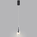 Подвесной светильник с черной металлической основой и рельефным плафоном Glass Pod варинант исполнения - 9 | Loft Concept в Екатеринбурге