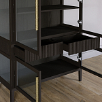 Витрина Primo со стеклянными фасадами и 2 ящиками Темный орех варинант исполнения - 5 | Loft Concept в Екатеринбурге