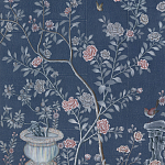 Обои ручная роспись Houghton Dark Blue варинант исполнения - 4 | Loft Concept в Екатеринбурге