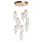 Люстра каскадная с 10-ю прозрачными плафонами Wave Line варинант исполнения - 2 | Loft Concept в Екатеринбурге