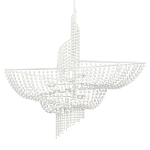 Люстра белая в форме спирали с декором из круглых деревянных бусин White Wooden Beads варинант исполнения - 3 | Loft Concept в Екатеринбурге