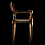 Стул из Ореха с плетеным сидением Kronos Dining Chair Brown варинант исполнения - 3 | Loft Concept в Екатеринбурге