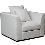 Дизайнерское кресло мягкое с обивкой из рогожки кремового цвета Decoration of Everything варинант исполнения - 1 | Loft Concept в Екатеринбурге