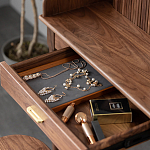 Туалетный стол деревянный с ящиком и зеркалом Moon Walnut Furniture варинант исполнения - 6 | Loft Concept в Екатеринбурге