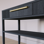 Дизайнерская Консоль с полкой и ящиком Primo Черный дуб варинант исполнения - 4 | Loft Concept в Екатеринбурге