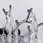 Бра цвета хром с ветвями и прозрачными стеклянными подвесками в виде вытянутых спиральных капель Droplet Chandelier варинант исполнения - 4 | Loft Concept в Екатеринбурге