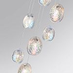 Люстра каскадная с 7-ю круглыми плафонами из рельефного стекла Disc Light варинант исполнения - 5 | Loft Concept в Екатеринбурге